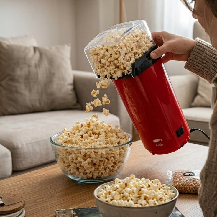 Pipoqueira elétrica para maratonar séries