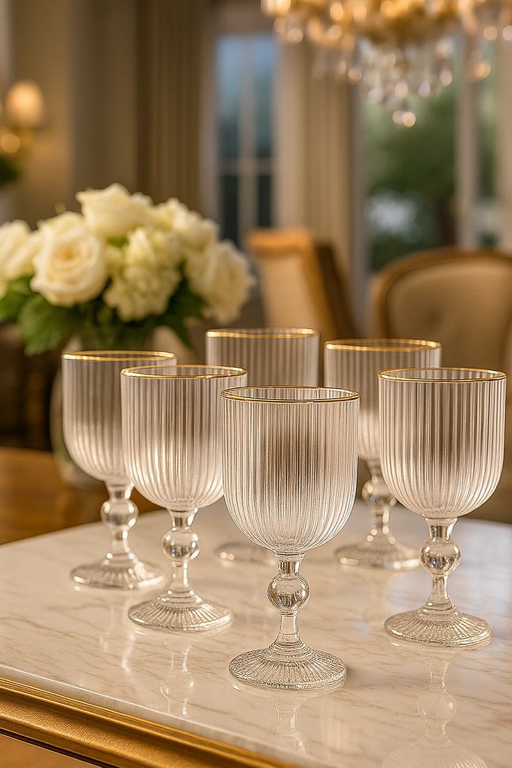 Jogo de taças de cristal para vinho e espumante (12 peças)